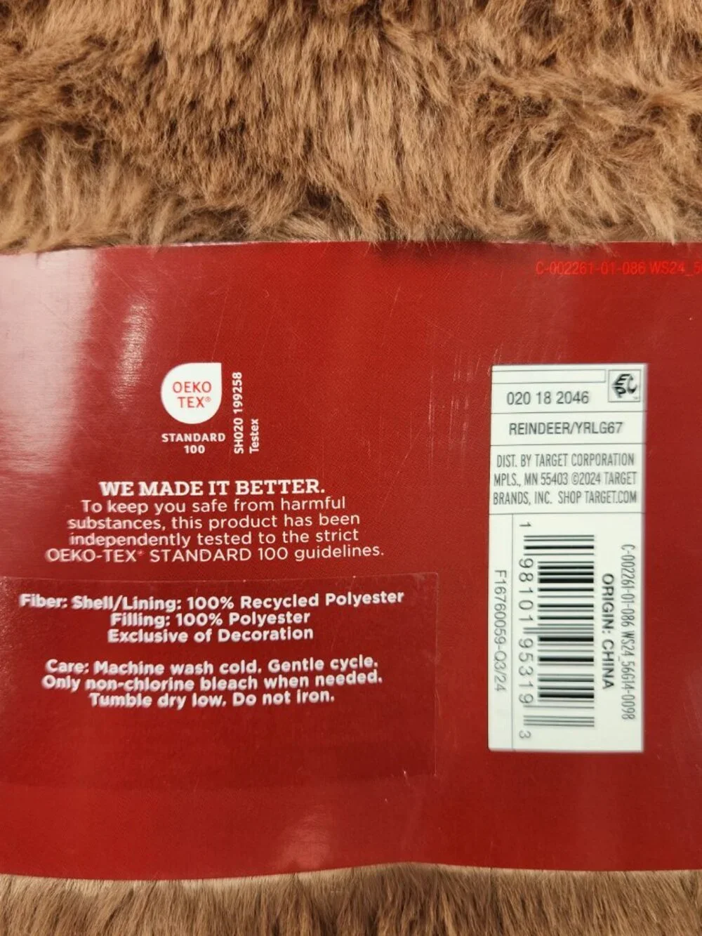 Wondershop Reindeer Hooded Blanket Christmas Holiday NWT 40 x 50
